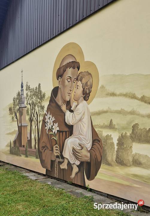 Mural sakralny malowanie na elewacjach i Tymbark