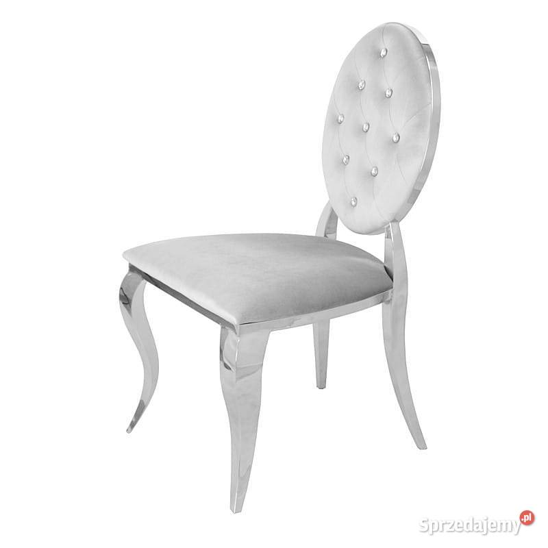 Krzesła glamour Ludwik tapicerowane welurowe 50cm Warszawa