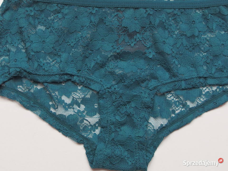 zielone majtki HM xs 34 figi koronkowe z koronką Toruń