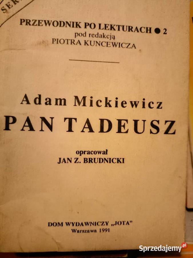 Pan Tadeusz Mickiewicza analizy lektury szkolne Książki naukowe i popularnonaukowe