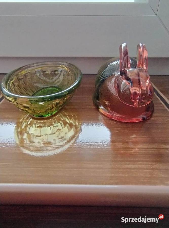 Szklany kolorowy zając śląskie