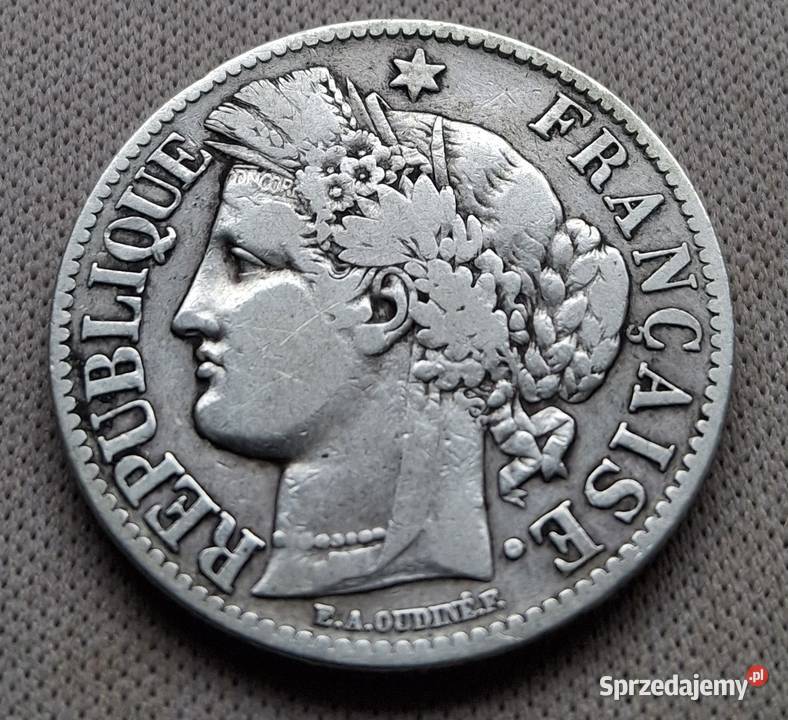 FRANCJA 2 FRANKI1871 r APARYŻ SREBRO O835CERES Legionowo sprzedam