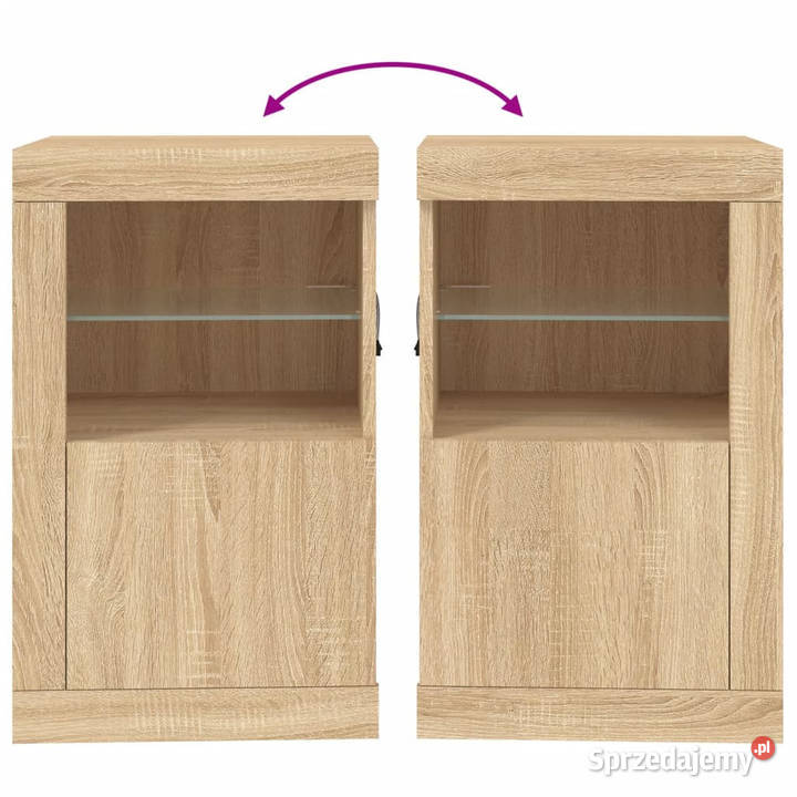 Szafki z LED 2 dąb sonoma materiał Warszawa