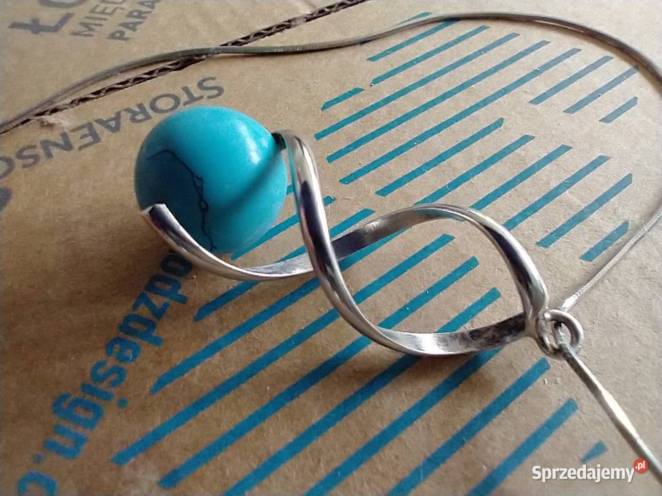 Naszyjnik wisior srebro naturalny kamień turkus Łódź