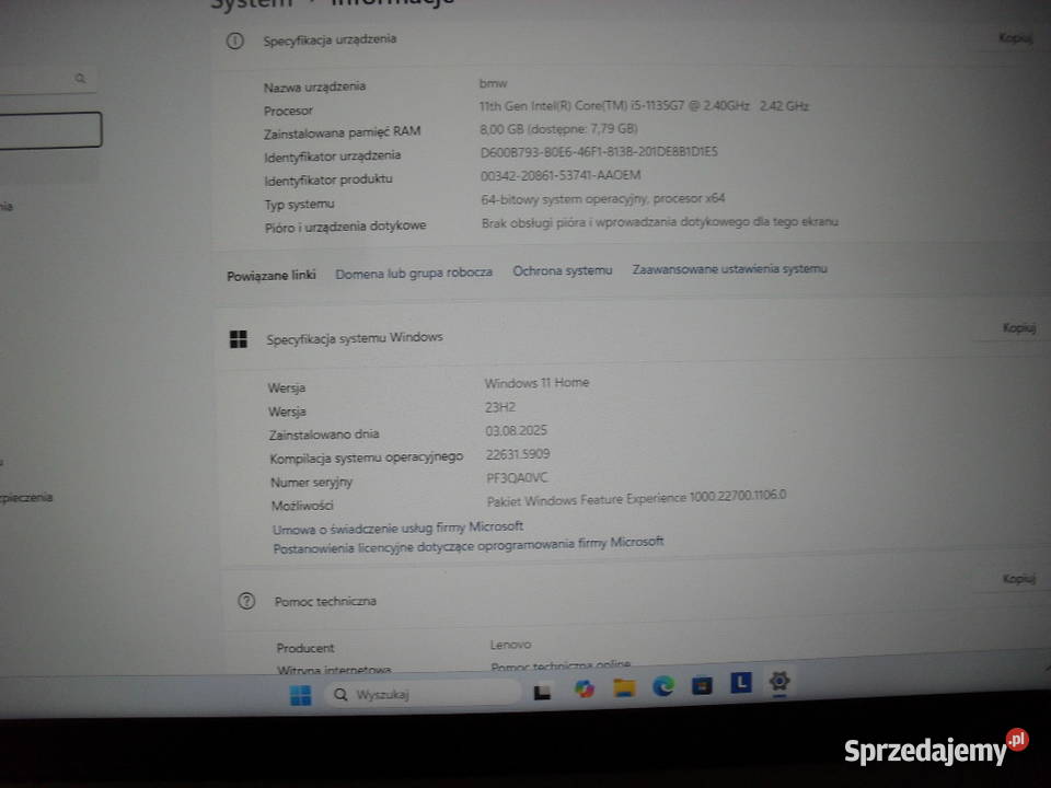 Lenovo i51135G7 8GB 512 GB SSD Lublin