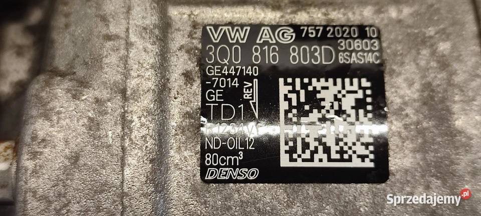 VW TIGUAN II SPRĘŻARKA KLIMATYZACJI 3Q0816803D osobowe