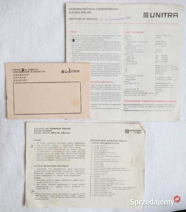 PRL Stare Instrukcje Obsługi śląskie Cieszyn