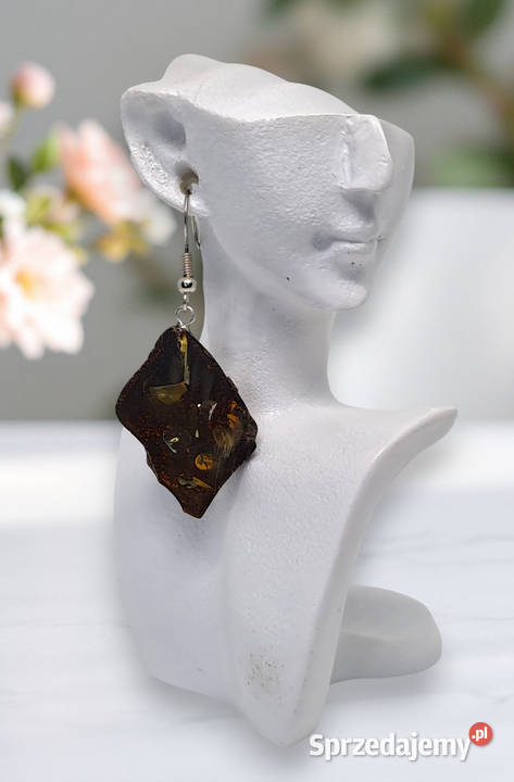 Kolczyki z BURSZTYNU bursztyn bałtycki plaster Warszawa