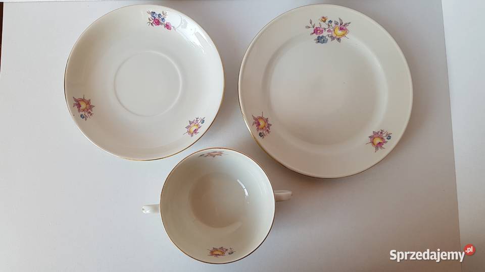 Trio bulionówka spodeczek talerzyk Koenigszelt Dąbrowa Górnicza