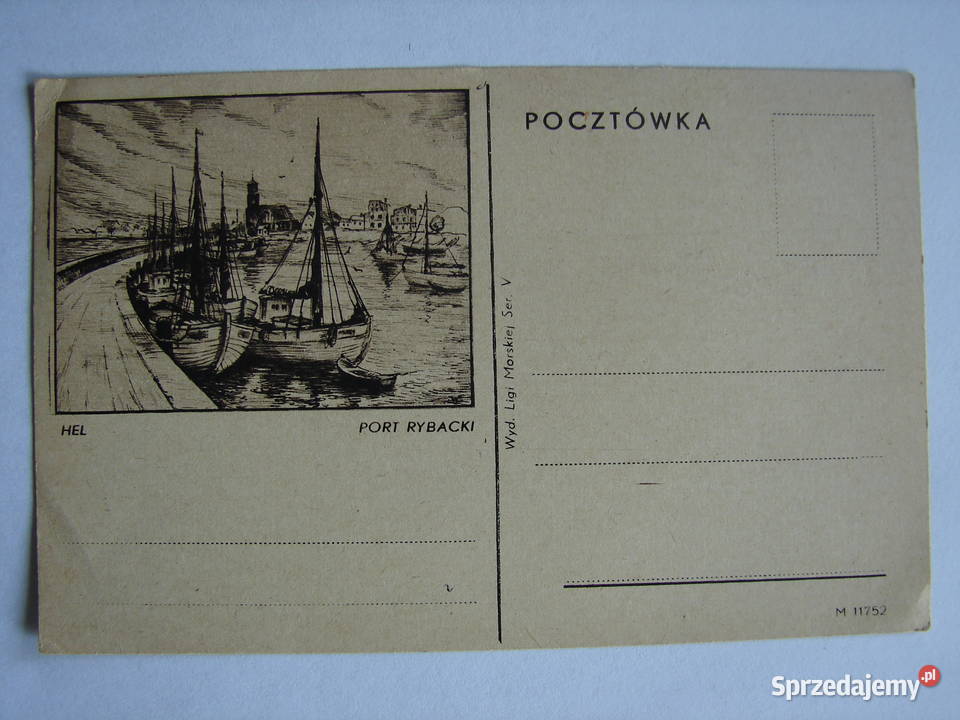 Hel Port rybacki stara pocztówka Pocztówki i karty telefoniczne Warszawa