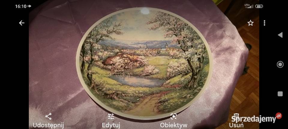 Duży talerz kolekcjonerski Wiosna porcelana