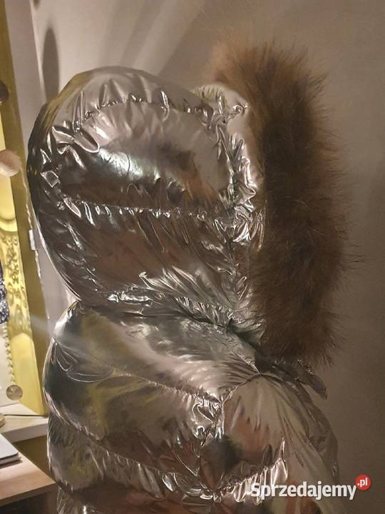 kurtka metaliczna srebrna Plein M szary/srebrny Kurtki i płaszcze Szczecin