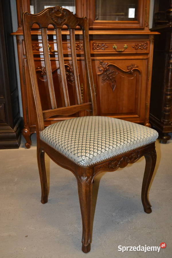 stół i 6 krzeseł ludwikowski komplet dąb