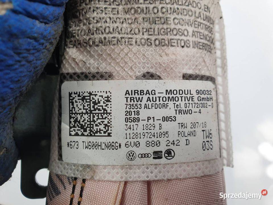 PODUSZKA AIRBAG SKODA FABIA III 6V0880242D Lipno