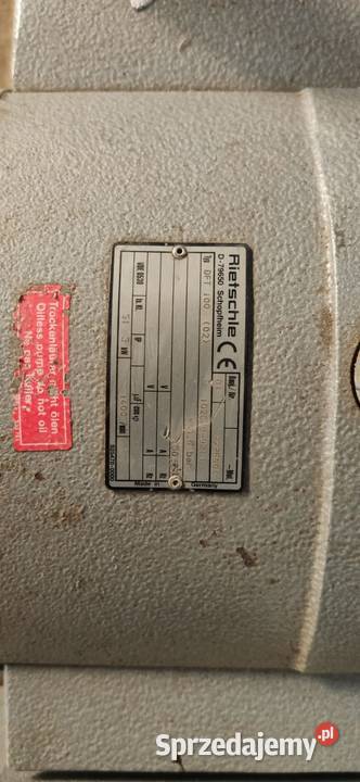 RIETSCHLE DFT 100 VACUUM POMPA Łódź sprzedam