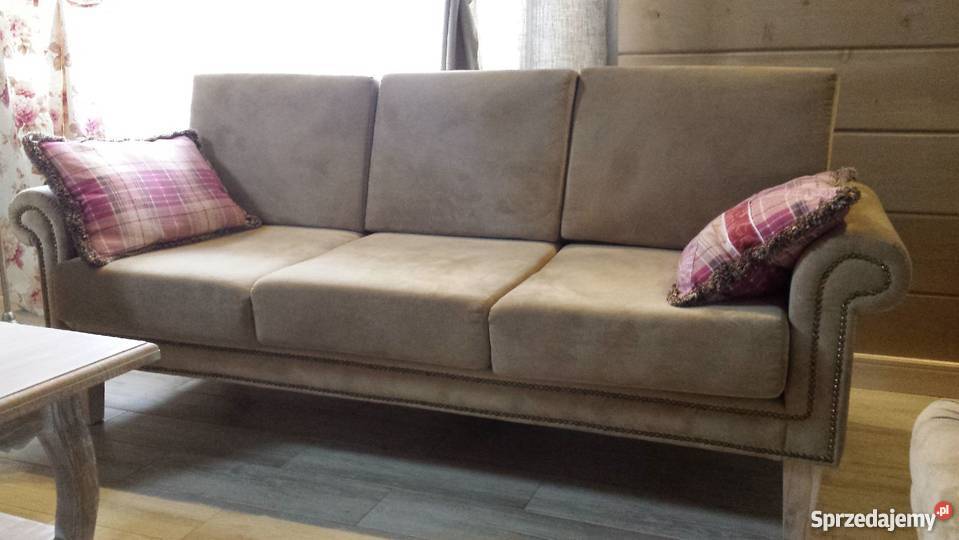 Komplet wypoczynkowy meble stylowe drewniane Niekłań Mały