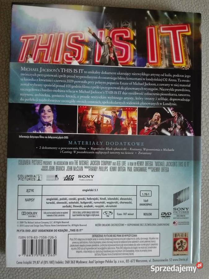 Michael Jacksons This is it Album z filmem na 1 płyta Sosnowiec