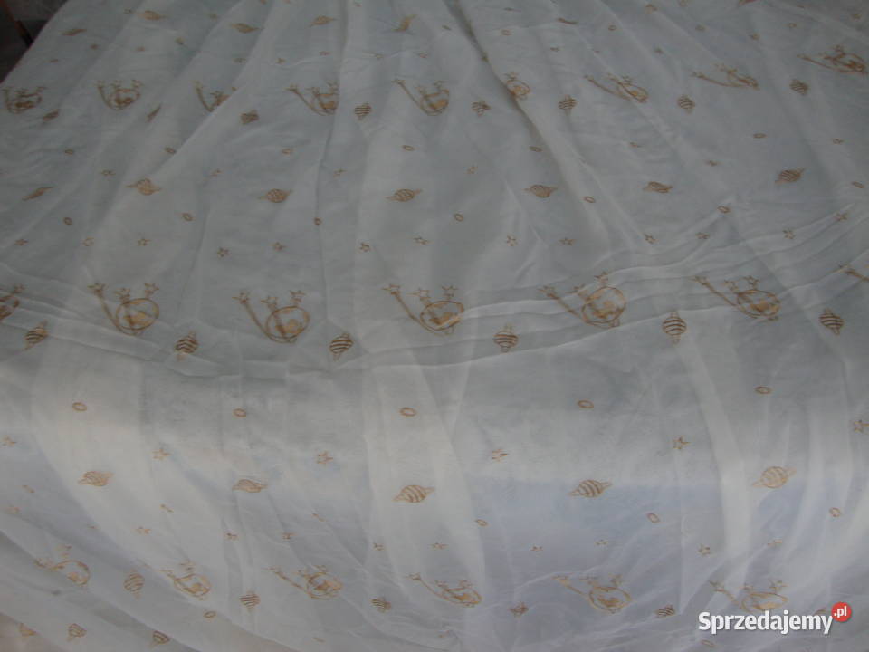 Zasłona ecru złoty motyw taśma 240 x 360 Łomża