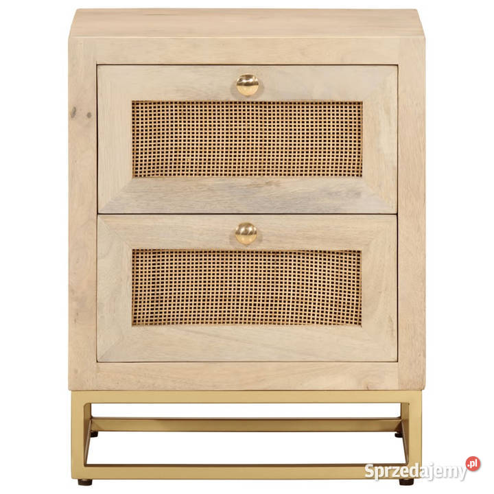 Szafka nocna 40x30x50 lite drewno mango i żelazo Nocne Warszawa