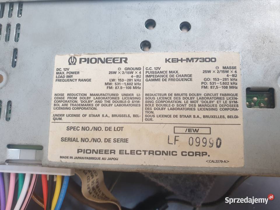 Radioodtwarzacz Pioneer KEH7300 Youngtimer lubelskie