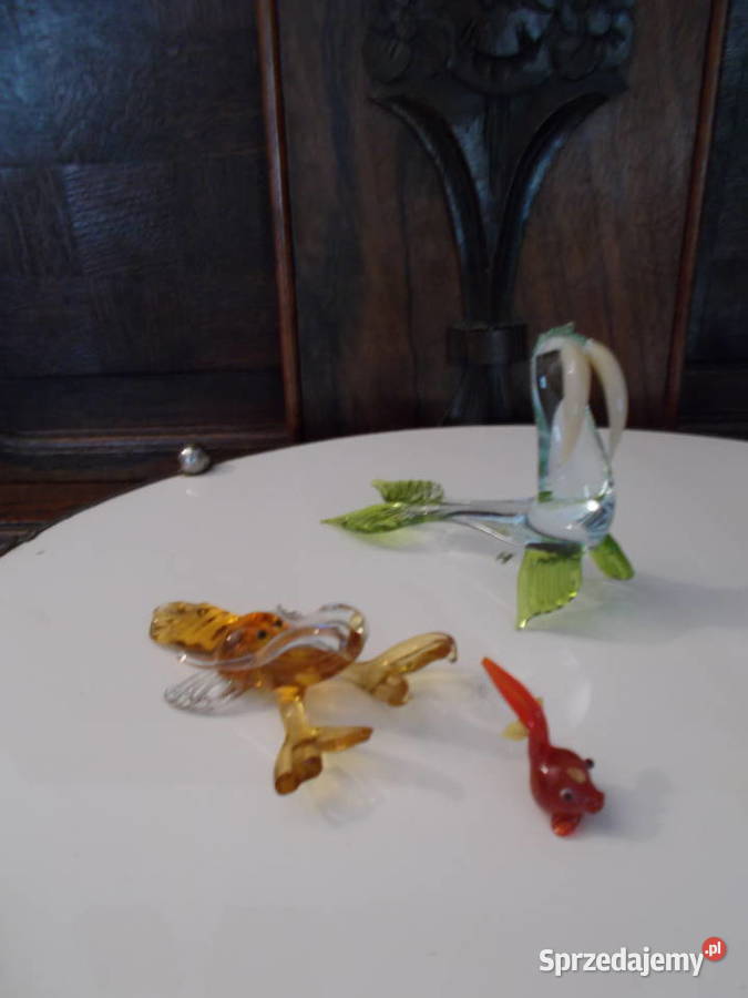 Piękne Szklane Figurki Kolekcja 7 PRL Vintage Szczecin