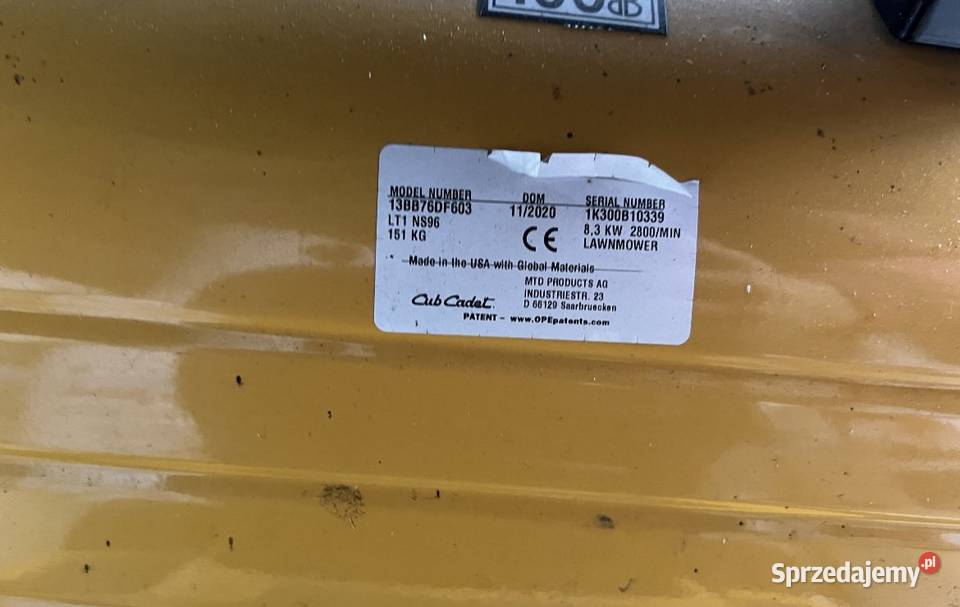 Traktorek ogrodowy lt1 cub cadet ns96 pompa Wadowice
