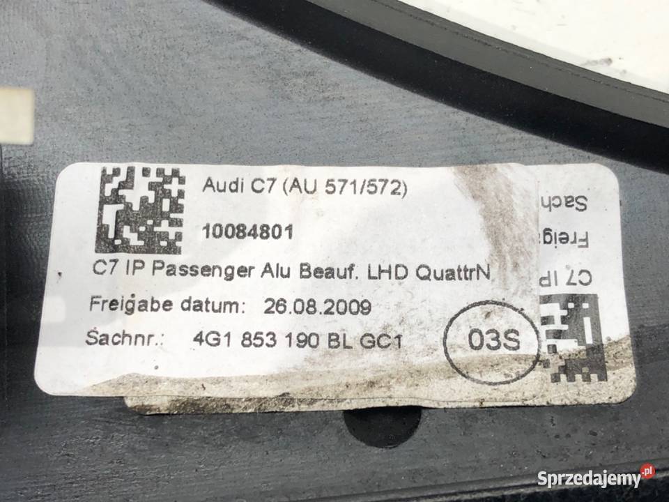 LISTWA DEKOR KOKPITU AUDI A6 C7 4G1853190BL