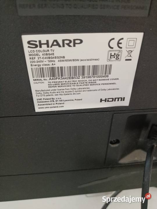 Telewizor Sharp 40 BG 4E Mrągowo