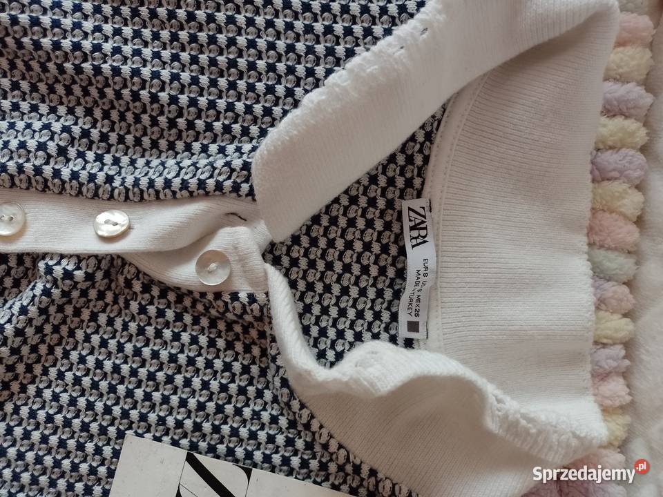 36S ZARA Krótka granatowy bluzka dzianinowa z Kraków sprzedam