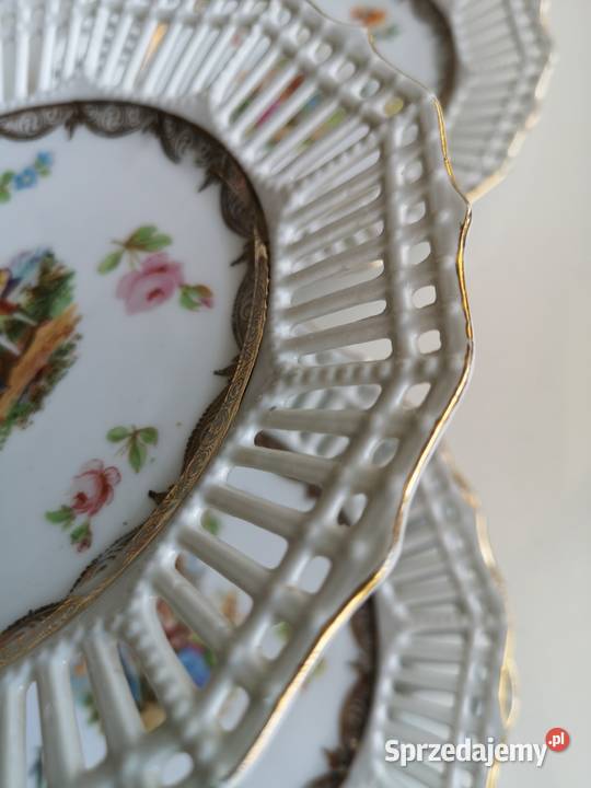 Talerze ażurowe porcelanowe Turyngia Antyk