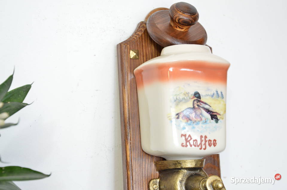 wiszący ceramiczny MŁYNEK do kawy z kaczkami