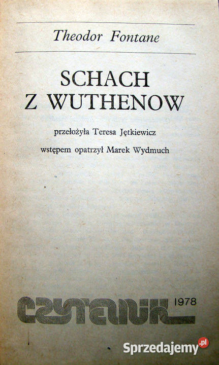Schach z Wuthenow Theodor Fontane Limanowa