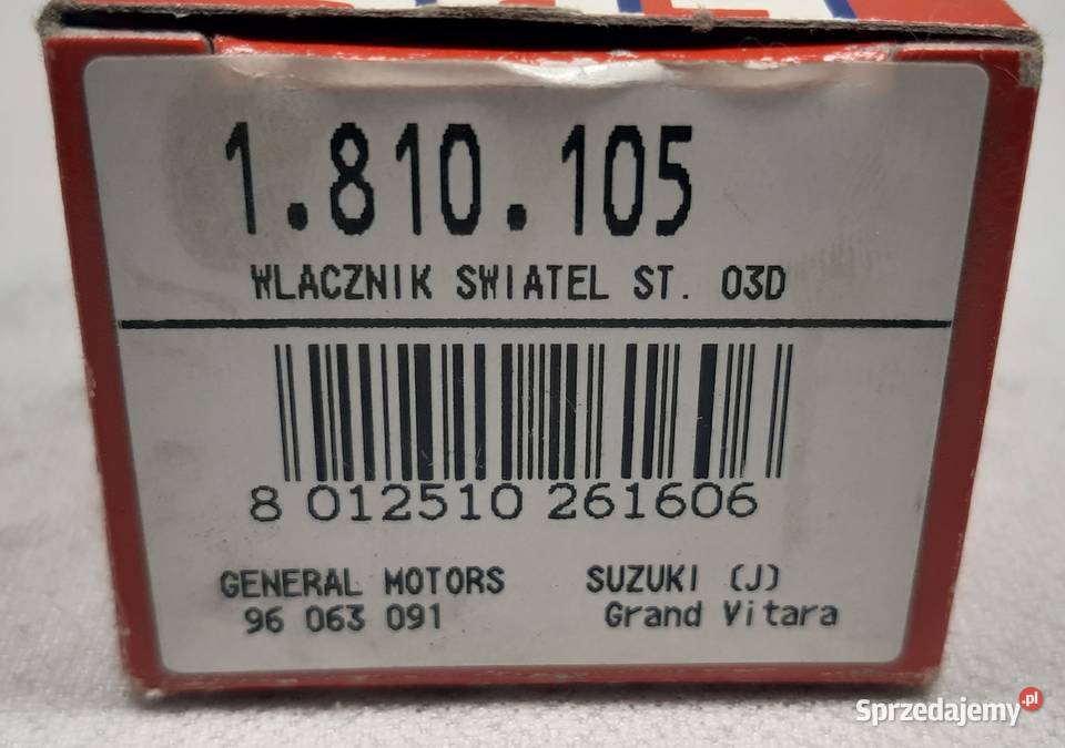 WŁĄCZNIK ŚWIATEŁ STOP SUZUKI VITARA GRAND VITARA dolnośląskie