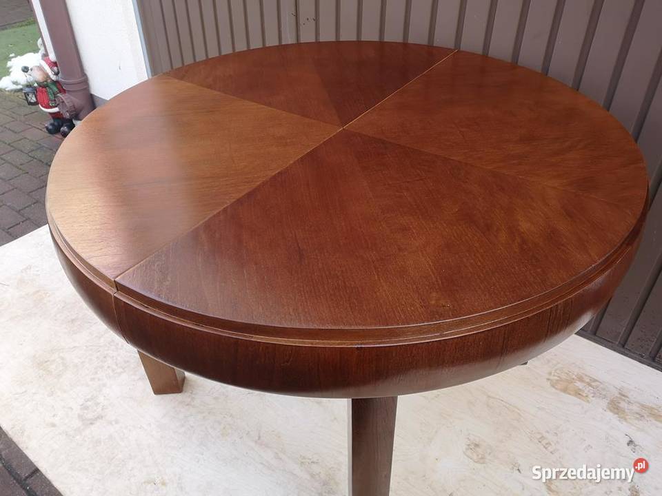Stół ArtDeco Beczka Orzech Antyk Stary wielkopolskie Swarzędz