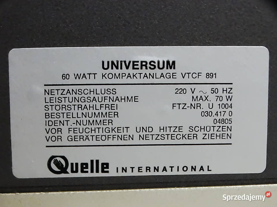 Zestaw audio Universum VTCF 891 gramofon Audio lubelskie Biłgoraj