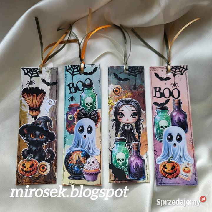 Zakładka do książki Halloween duch kot Wenesday Łódź