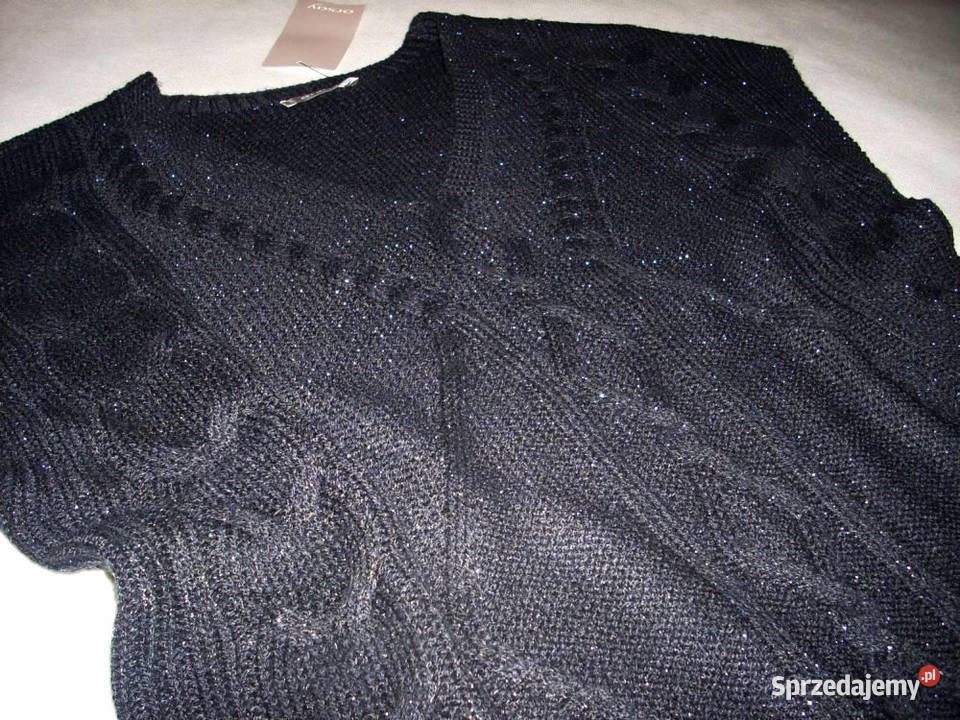 NOWA kamizelka sweter Srebrna nitka38 40 42 Swetry i golfy