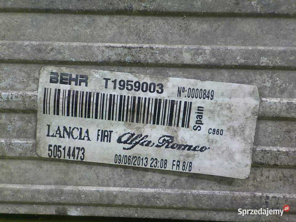 ALFA ROMEO GIULIETTA 14 TB 13r HB 5D intercooler Chłodnice powietrza (intercoolery) Suków
