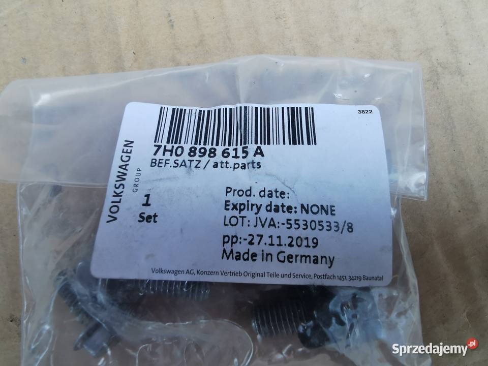 Zestaw śrub maski vw transporter t6 t5 wielkopolskie Sieraków sprzedam