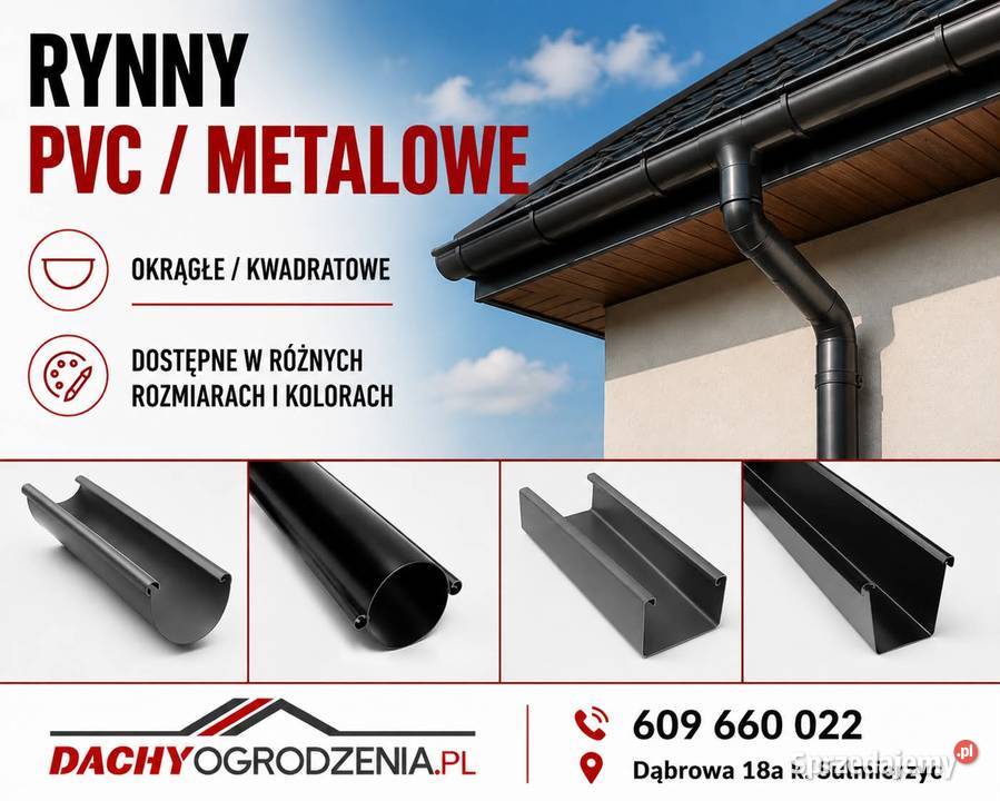 RYNNY METALOWE okrągłekwadratowe Lgota Wielka