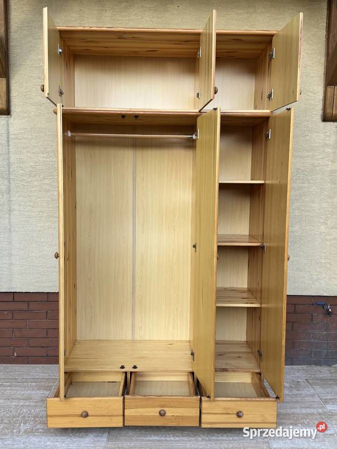 Szafa drewniana 3 drzwiowa z nadstawką