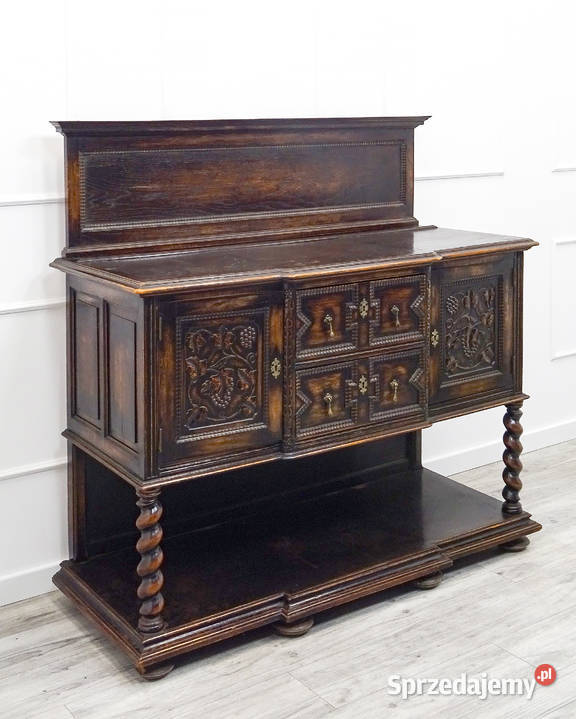 Antyk KOMPLET KREDENS ORZECHOWY BRETOŃSKI Kalisz