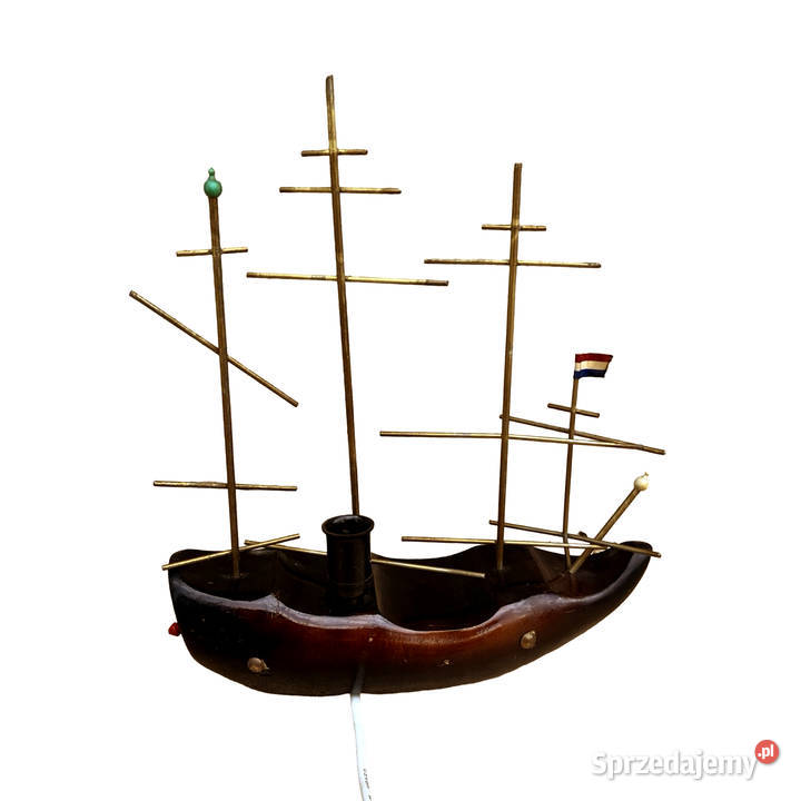 Drewniana lampka nocna stołowa w kształcie