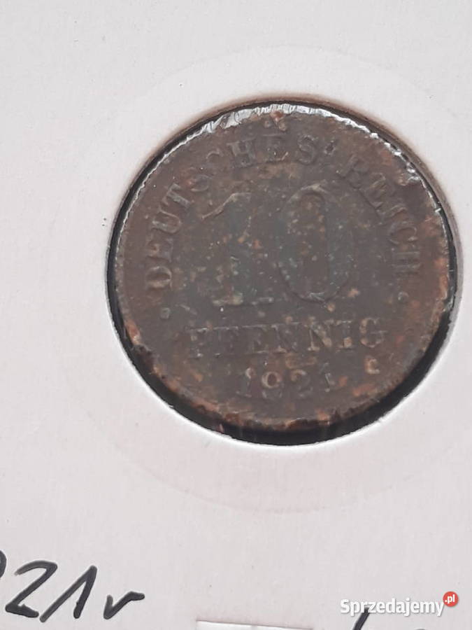 10 Fenigów Niemcy 1921 r bez znaku mennicy Konin sprzedam