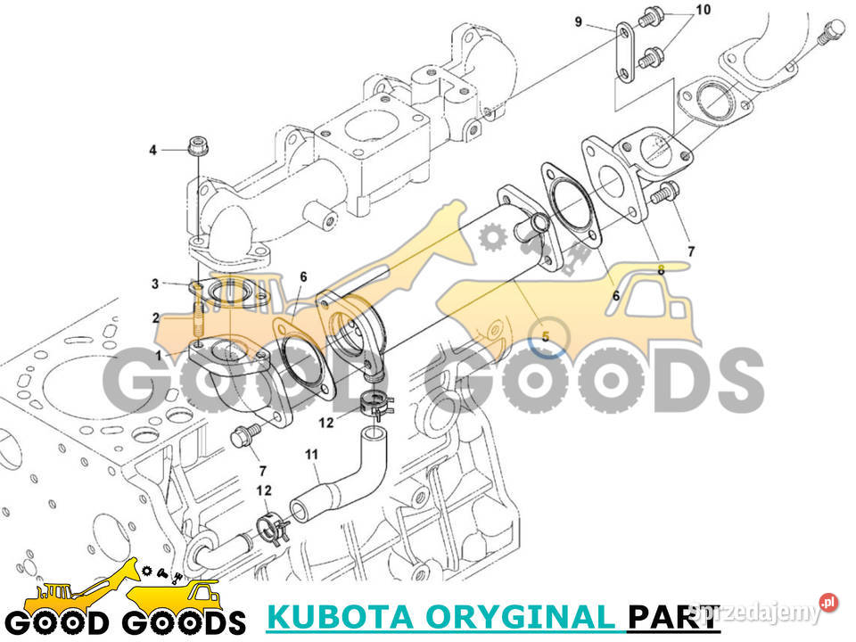 KUBOTA CHŁODNICA EGR V3800 1J50071411 1J50071411 mazowieckie Władysławów