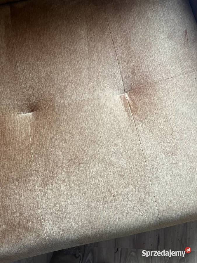 Rozkładany Duży Fotel Żółty Aksamitny Warszawa