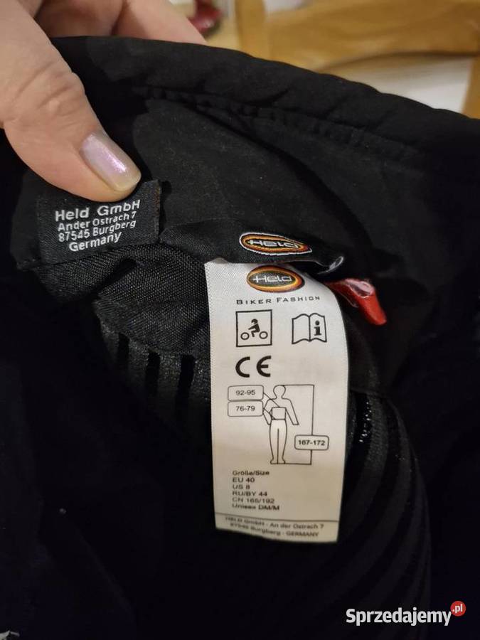 Kurtkaspodnie moto biały