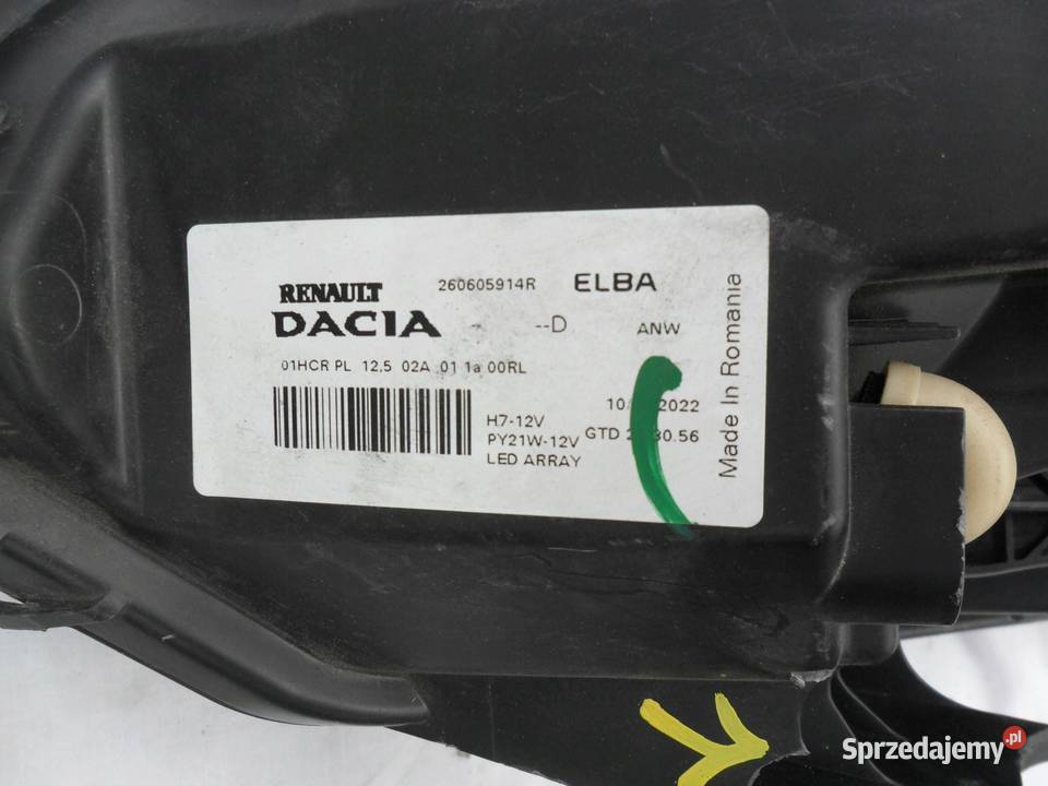 REFLEKTOR PRZÓD STRONA LEWA DACIA SANDERO III Lampy przednie Nowy Tomyśl