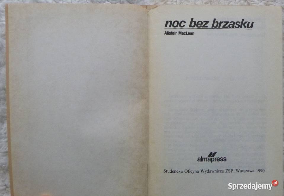 Noc bez brzasku Alistair MacLean miękka Proza i poezja mazowieckie Warszawa