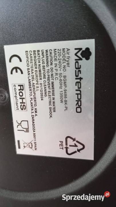 Frytkownica beztłuszczowa Air fryer Bergner AGD drobne sprzedam
